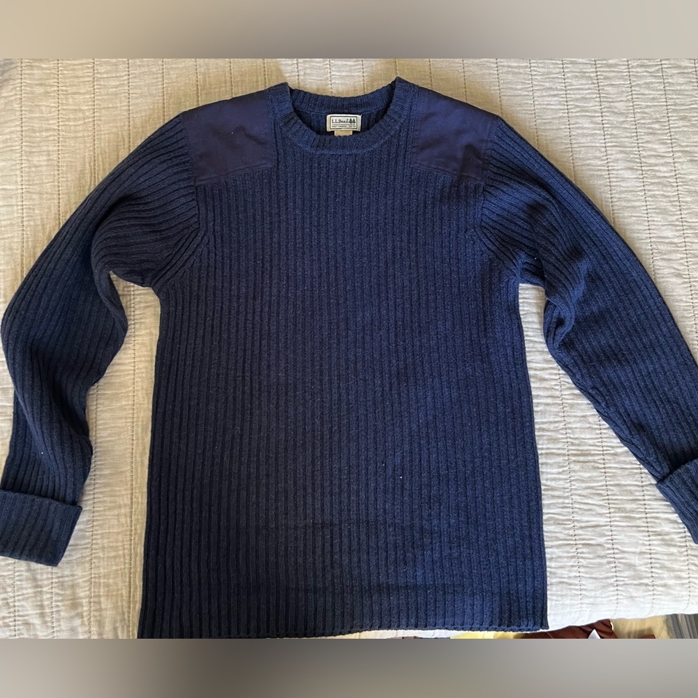 LL Bean Commando Crewneck Navy Sweater